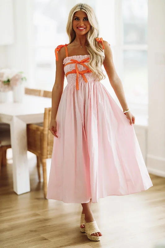 Best Sellers Your Crush Midi Dress - Pink and Orange