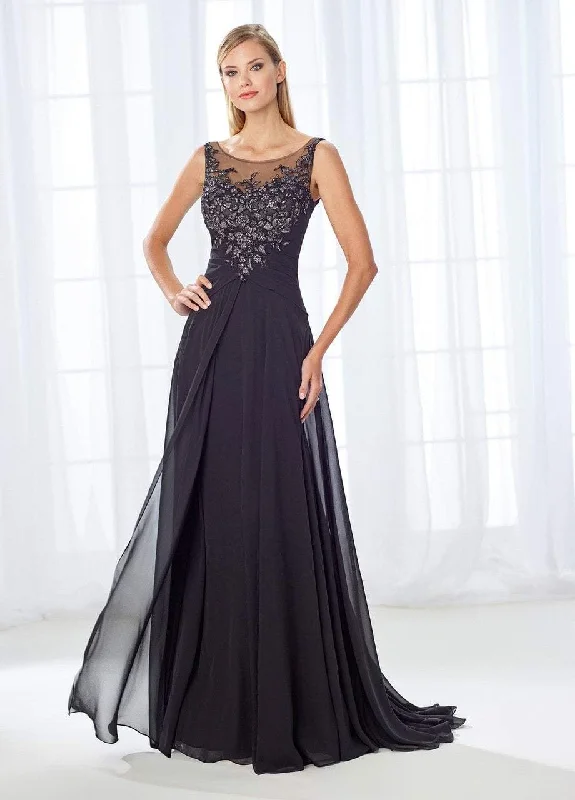 Season Sale Mon Cheri Beaded Lace Bateau Pleated A-line Gown 118680