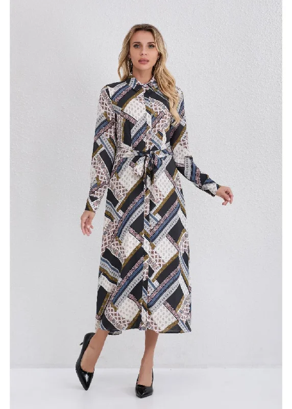 Latest Trends Abstract Allure Midi Dress