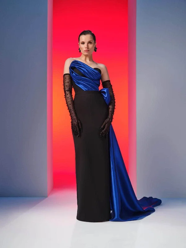 Latest Trends MNM Couture N0610 - Long Sleeve Sweetheart Evening Gown