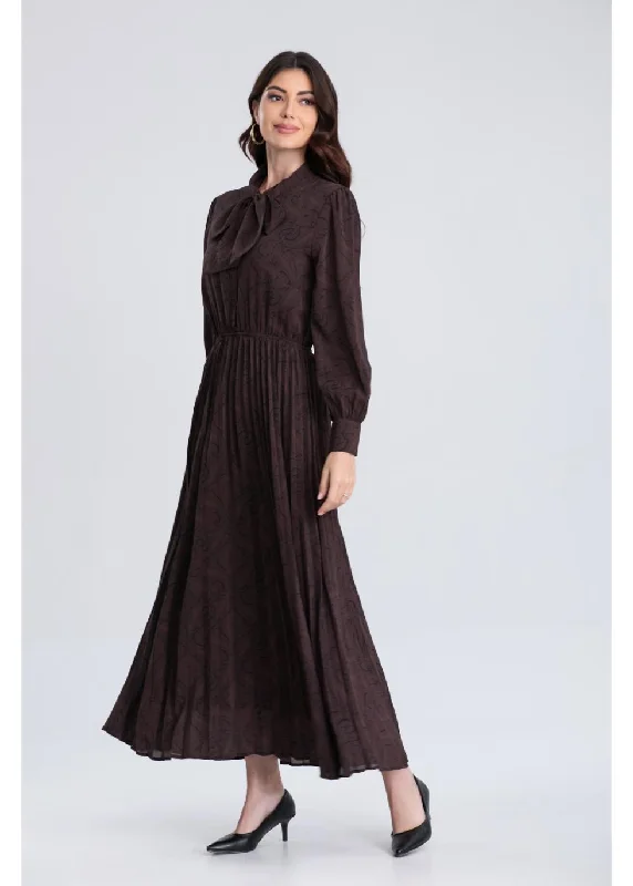 Chic Styles Chocolate Swirl Midi Dress