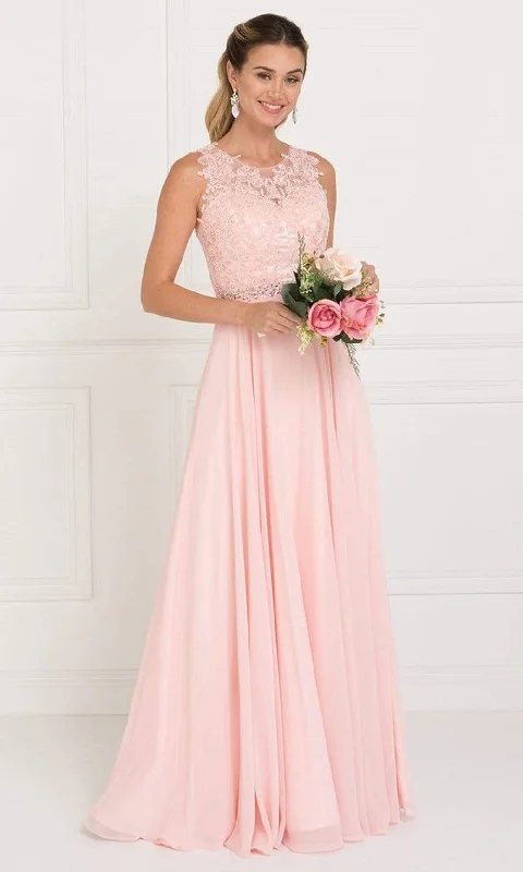 Trend Alert Elizabeth K - GL2417 Illusion Jewel Embellished Lace A-Line Gown