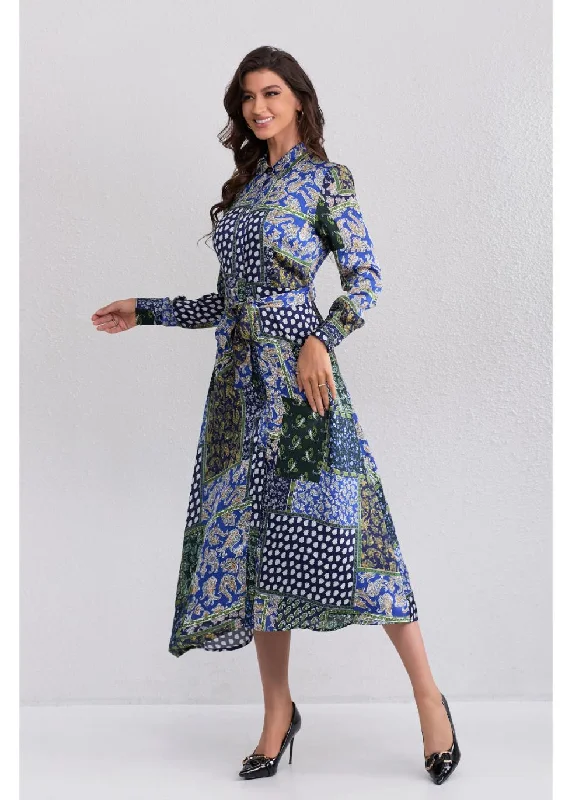 Fashion Forward Regal Mosaic Midi Dress