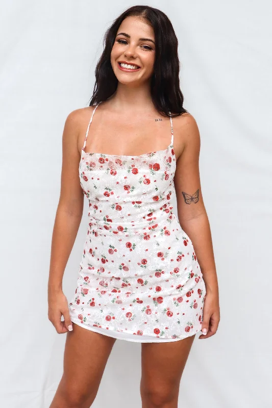 Trend Alert Charly Mini Dress - White Roses