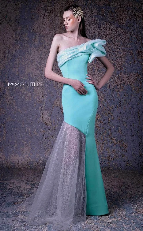 Popular Collection MNM Couture G1010 - Off Shoulder Asymmetric Evening Gown