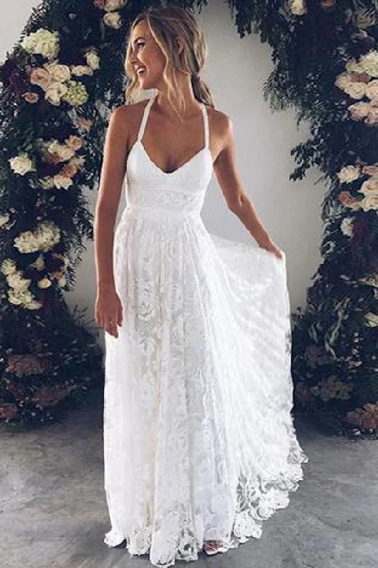 Plus Size Women’s Fashion and Clothing Roycebridal Charming Ivory Lace Floor Length V Neck Long Wedding Dresses on Line, MW237