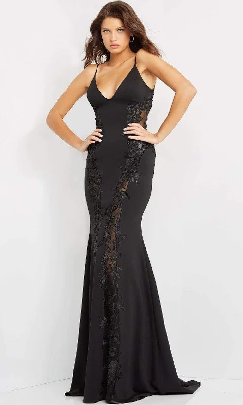 Innovate Your Wardrobe Jovani - 07296 Illusion Embroidered Mermaid Gown