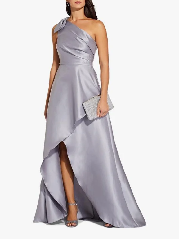 Cool Prices Mikado High Low Long Maxi Dress, Silver