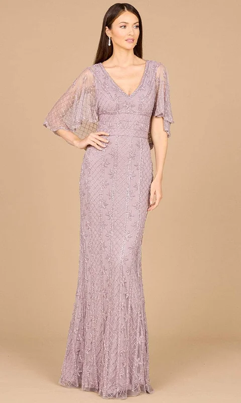 Fashion Frontiers Lara Dresses 29023 - Cape Sleeve Sheath Evening Gown