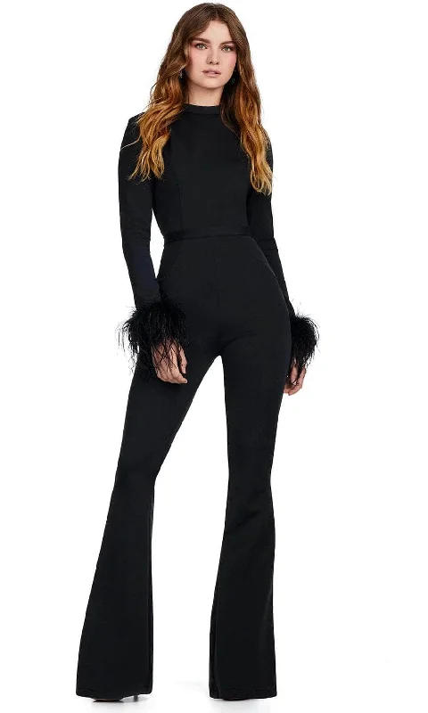 Gorgeous Glamour Collection Ashley Lauren 11441 - Feathered Sleeve Jumpsuit