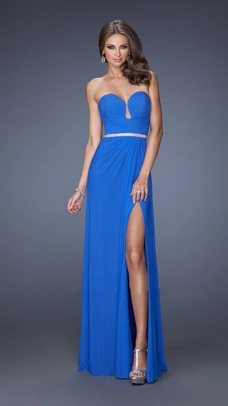 Brand Name Clothing Discount Extravaganza La Femme 19671 Strapless Fitted Sheath Gown with Slit