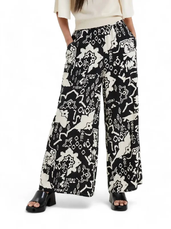 Trendy Clothing Sale Deon Delphine Wide Trouser In Black/cream