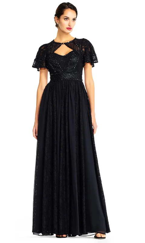 Trendsetter's Closet Aidan Mattox - MD1E204601 Embellished Lace A-Line Gown