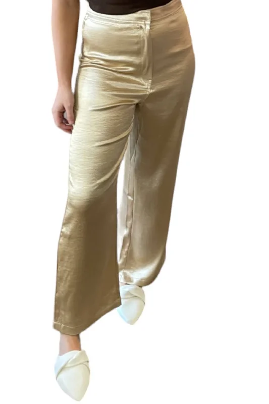 Low Price Special Satin Pants In Champagne