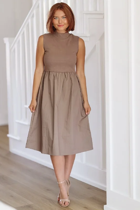 Holiday Attire Sale My Partner Midi Dress - Mocha  (FINAL SALE)