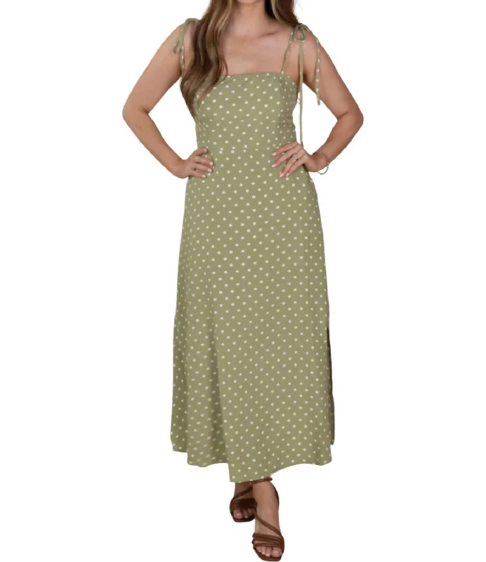 Affordable Women’s Clothing Sale Online Willow Classic Polka Midi Dress In Green