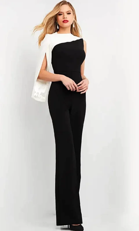 New Styles Just In Jovani 06875 - One-Long Sleeve High Neck Jumpsuit