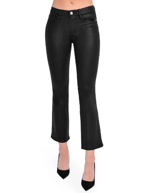 Sustainable Fashion Extravaganza Le Crop Mini Boot Pant In Houndstooth Shine