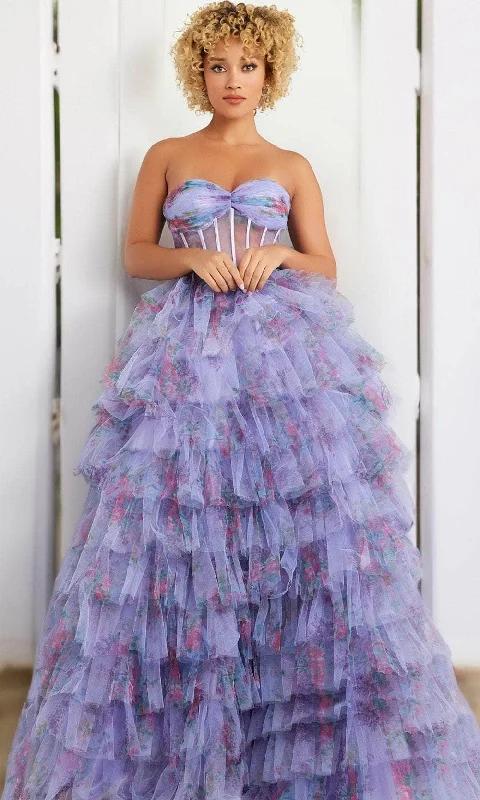 Unleash Your Fashion Jovani 39149 - Strapless Tiered Ruffle Prom Gown