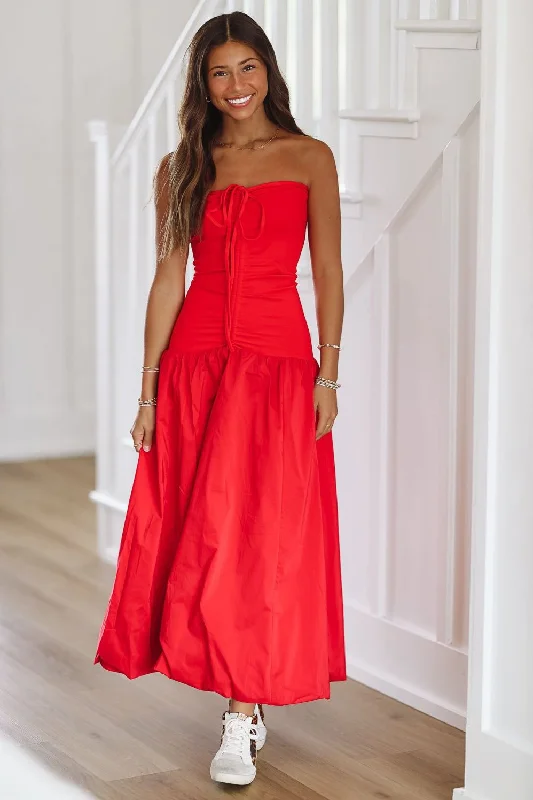 Top Brand Discounts Headed to Beverly Hills Midi Dress - Red