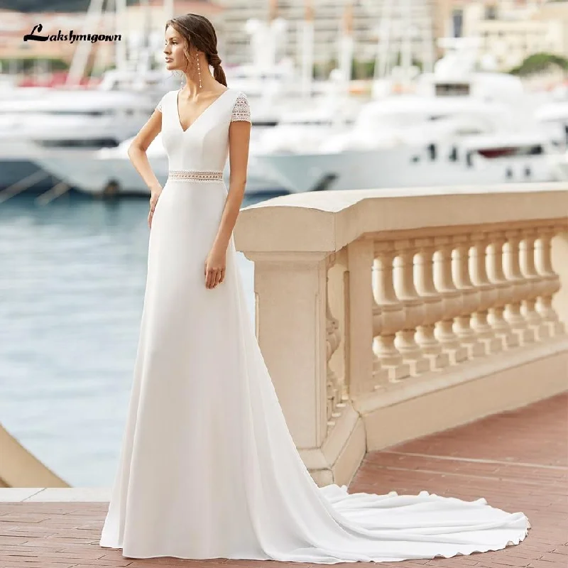 Style Streetwear Roycebridal Satin Mermaid Wedding Dress 2021 Sexy Bridal Backless