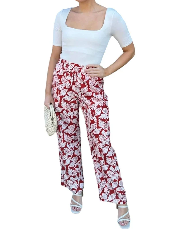 Sale On Sale Gia Shell Printed Pants In Red