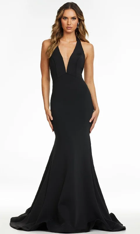 Save Big Ashley Lauren - 11121 Plunging Halter Gown