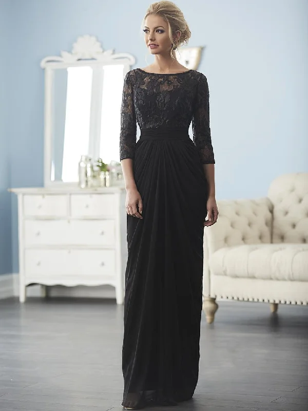 Stylish Savings Christina Wu Elegance Lace Quarter Length Sleeve Chiffon Gown 20236 - 1 pc Navy In Size 20 Available