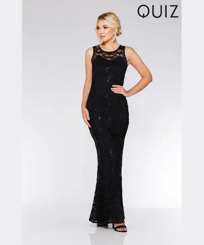 Latest Trends Black Lace Fishtail Maxi Dress