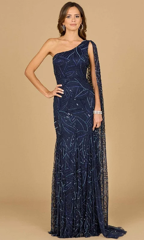 Bold Fashion Lara Dresses 29097 - Sheer Cape Sleeve Evening Gown