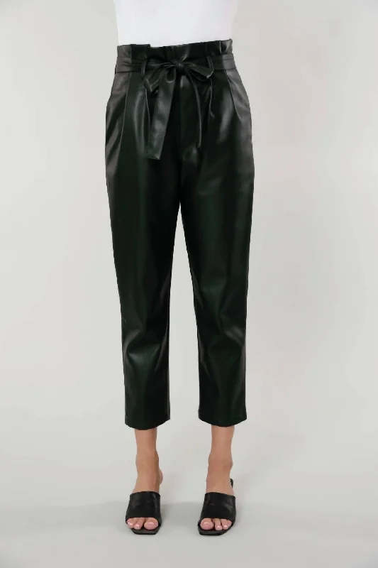 Style Without Limits Uptown Paper Bag Pants In Green