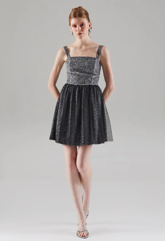 Best Sellers Glittery Chiffon Mini Dress