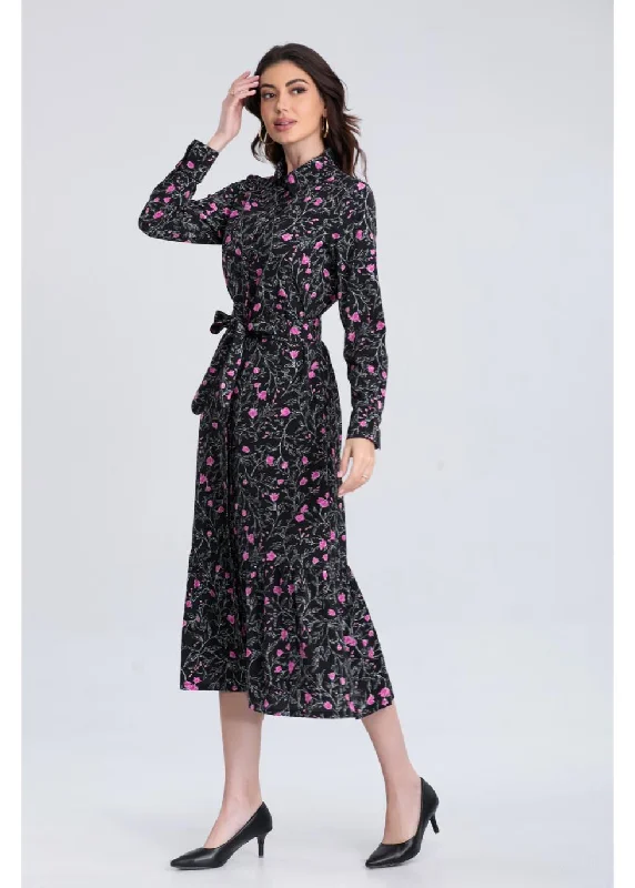 Chic Style Petal Pink Midi Dress