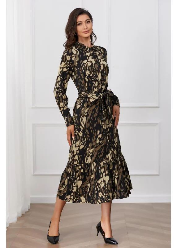 Fashionista Favorites Golden Whisper Midi Dress