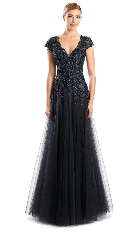 Limited Time Alexander by Daymor 1755S23 - V Neck Laced A-Line Gown