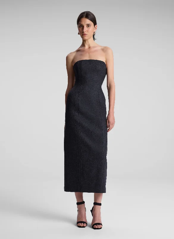 Evening Looks Elizabeth Wool Cashmere Strapless Midi Dress