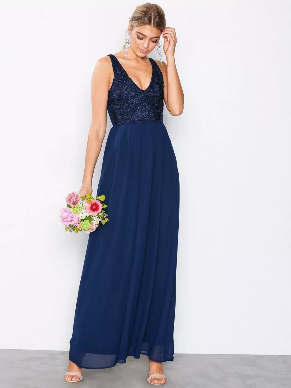 Everyday Wear Navy Lace Maxi Dress