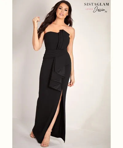 Chic Outfits Black Bandeau Maxi Dress