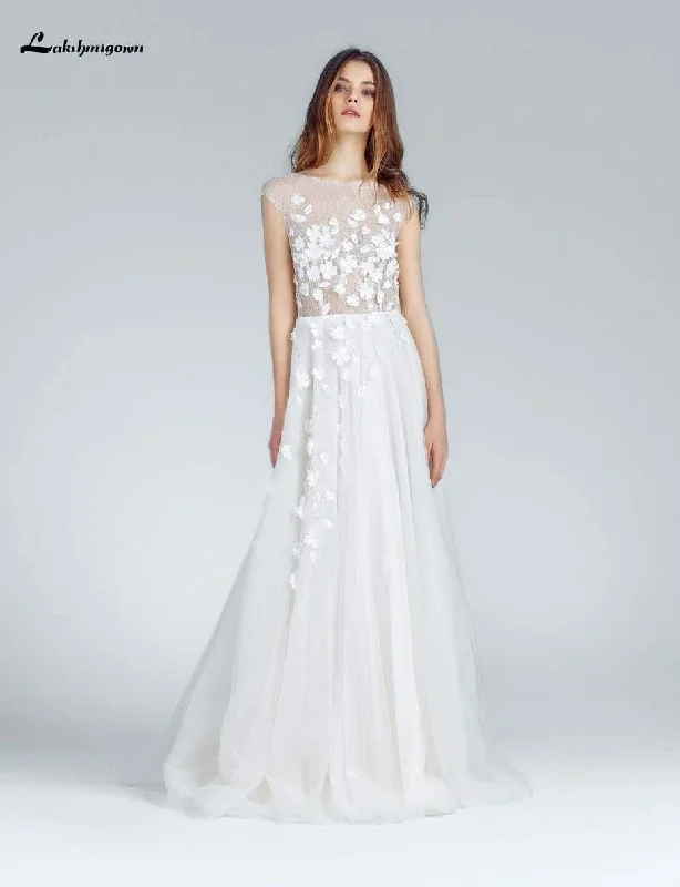 Versatile Wardrobe Essentials Roycebridal Sexy A Line Wedding Dresses White Lace Appliqued