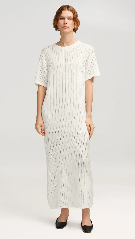 Find Your Unique Flair Knit Maxi Dress in Mercerized Cotton | White