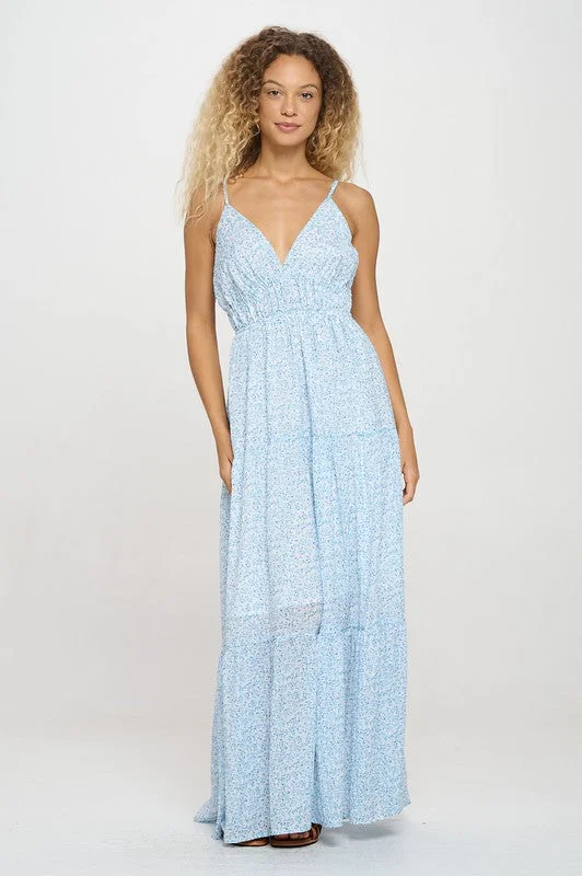 Exclusive Deals Online Santorini Sky Petals Maxi Dress