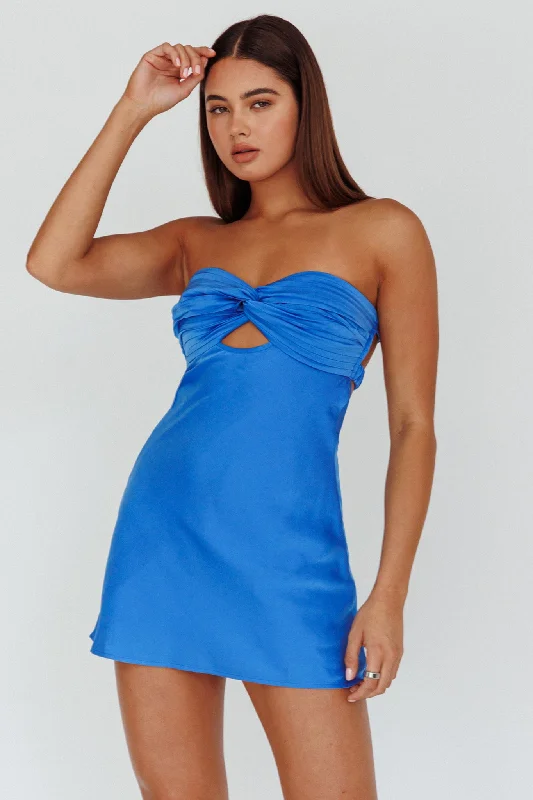 Imeless Style Firefly Twist Bust Mini Dress Marine Blue