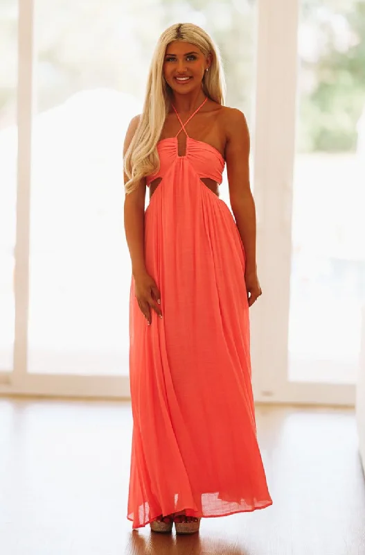 Odd Size Clearance Sale Frankie's Midi Dress - Coral