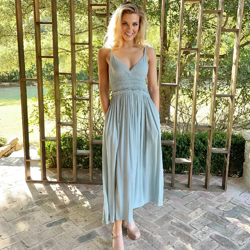 Sustainable Fashion Extravaganza Baby Blue Ankle Maxi Dress