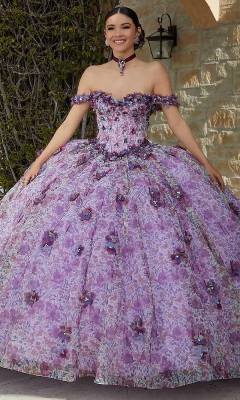 Mega Sales Mori Lee 60182 - 3D Floral Applique Embellished Strapless Ballgown