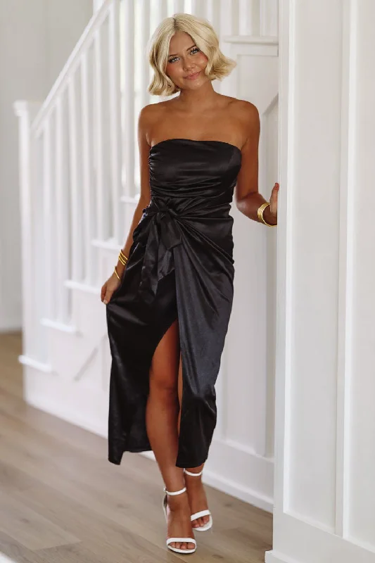 Limited Time Flash Sale Perfect Date Midi Dress - Black