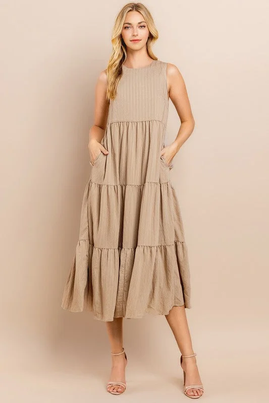 The Epitome Of Modern Women's Fashion Tiered Midi Dress