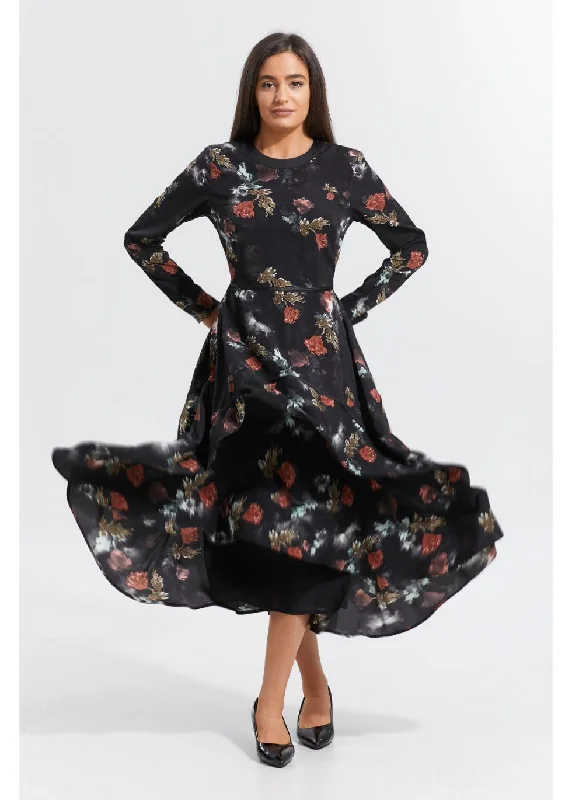 Limited Time Deal Autumn Rose Midi Dress