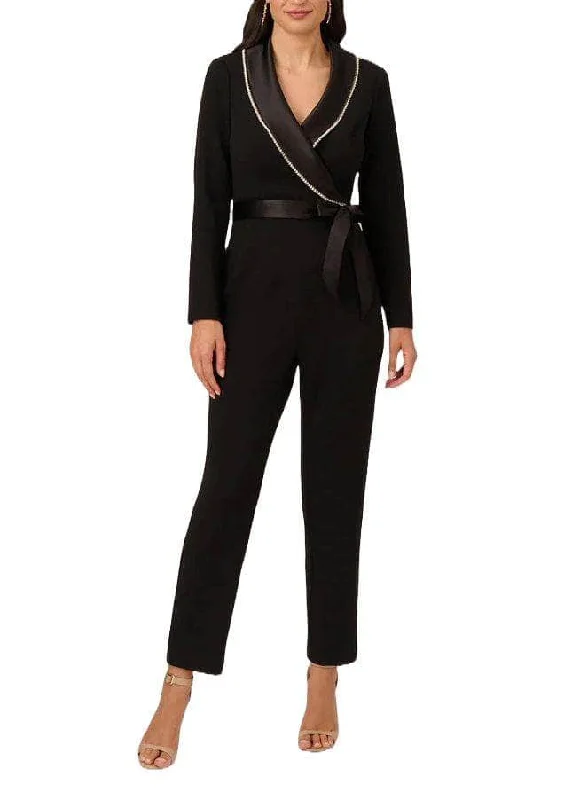 Massive Savings Adrianna Papell AP1E210678 - Embellished Lapel Jumpsuit