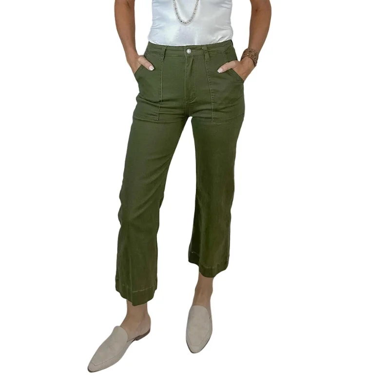 Top Brand Discounts Claire Cropped Cargo Pants In Green